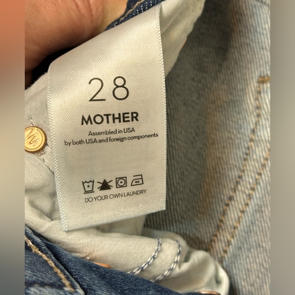 NWT Sz 28 Mother Lil The Tomcat Roller Skimp in Perfectly Imperfect wide leg - Picture 13 of 15